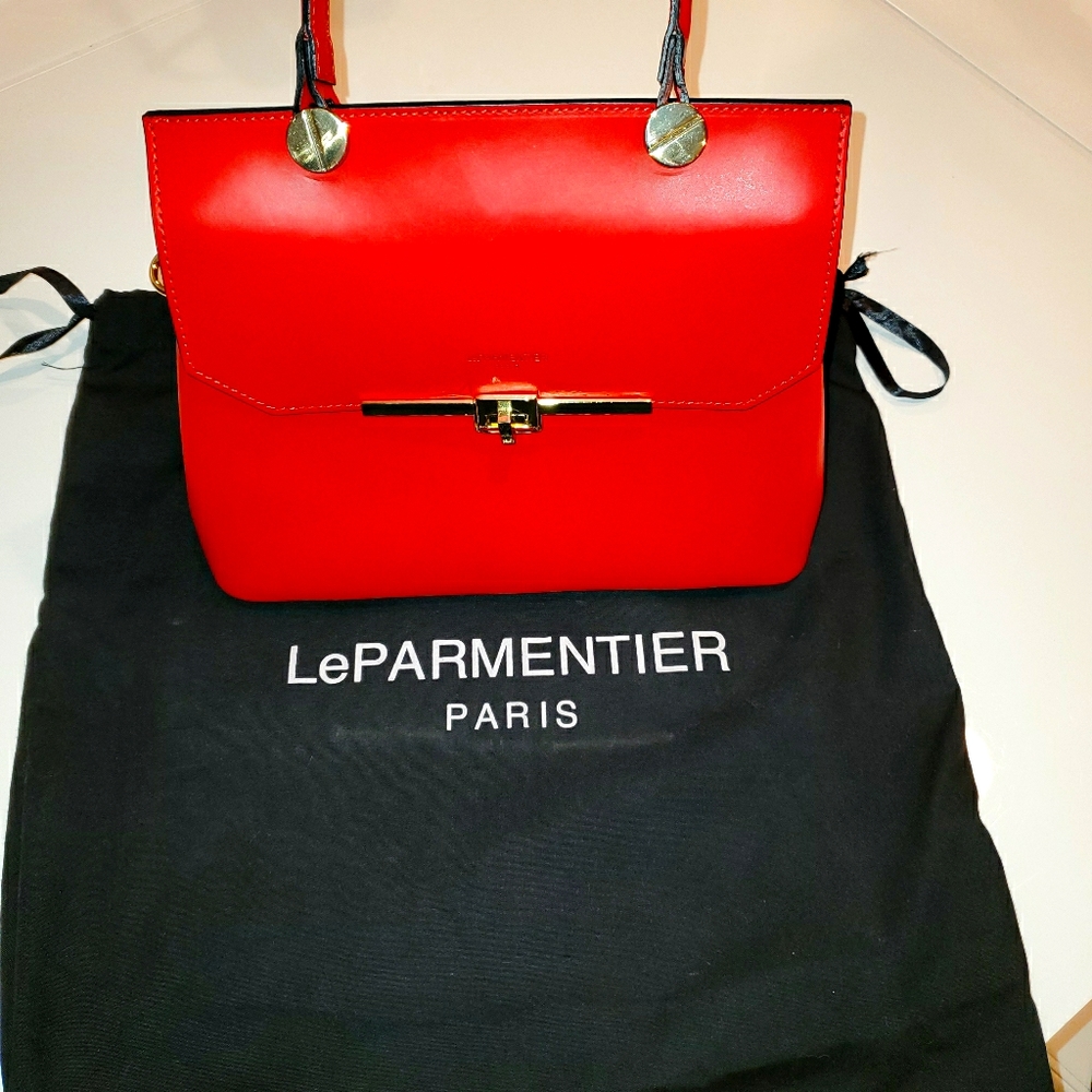 LeParmentier Red Leather Handbag